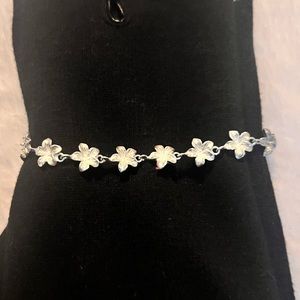Sale Heavy Sterling .925 Flower Bracelet